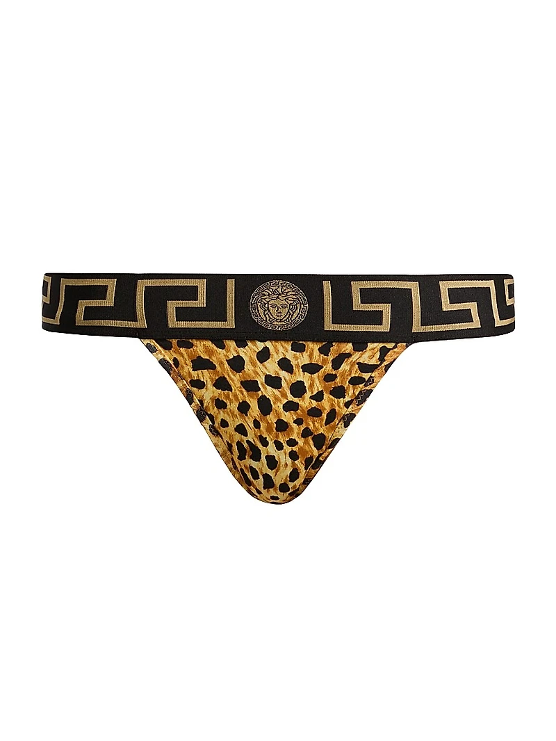 Topeka Cheetah-Print Stretch-Jersey Thong