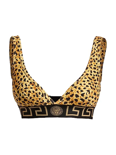 Cheetah-Print Jersey Bra