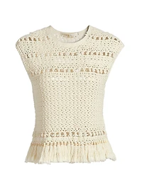 Mira Cotton Crochet Fringe Top