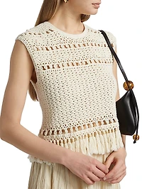 Mira Cotton Crochet Fringe Top