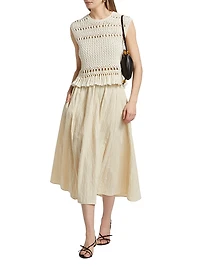 Mira Cotton Crochet Fringe Top