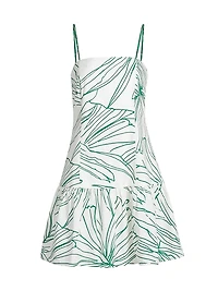 Anita Palm Print Cotton Minidress