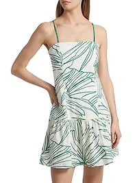 Anita Palm Print Cotton Minidress