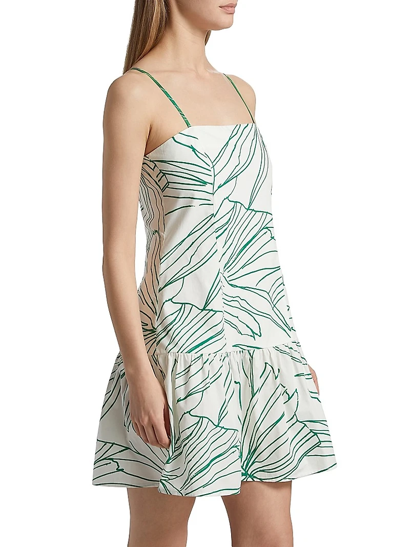 Anita Palm Print Cotton Minidress