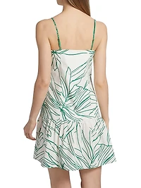 Anita Palm Print Cotton Minidress