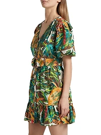 Gwyneth Botanical Cotton Belted Minidress