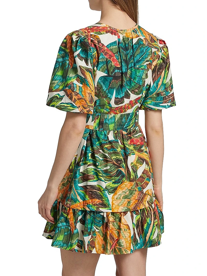 Gwyneth Botanical Cotton Belted Minidress