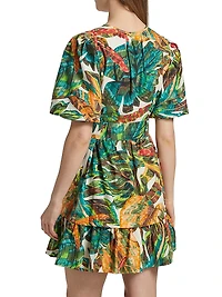 Gwyneth Botanical Cotton Belted Minidress