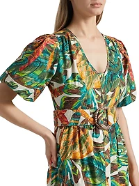 Gwyneth Botanical Cotton Belted Minidress