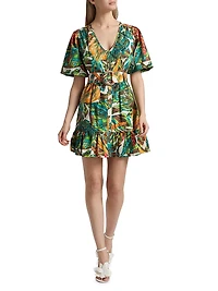 Gwyneth Botanical Cotton Belted Minidress