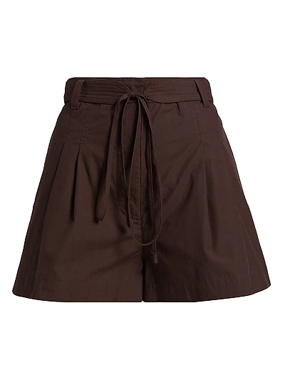 Lander High-Rise Cotton A-Line Shorts