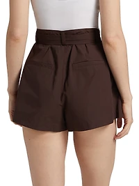Lander High-Rise Cotton A-Line Shorts