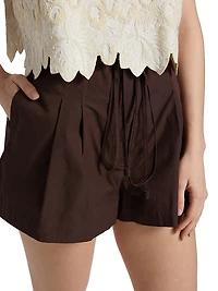 Lander High-Rise Cotton A-Line Shorts