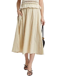 Sasha Cotton-Blend Midi-Skirt