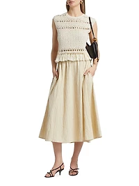 Sasha Cotton-Blend Midi-Skirt