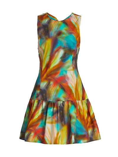 Marilyn Abstract Print Cotton Minidress