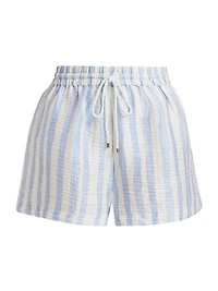 Ana Striped Elasticized Shorts