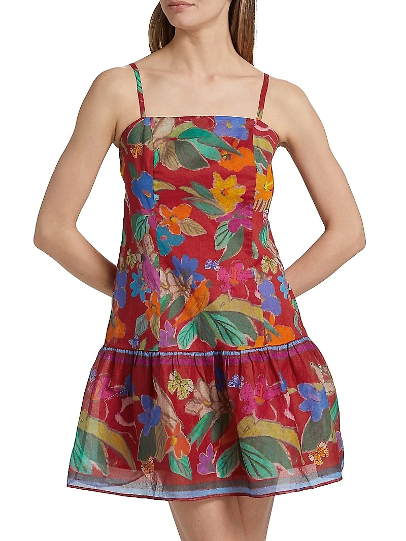 Anita Floral Cotton A-Line Minidress