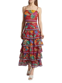 Wyatt Floral Cotton Sleeveless Crop Top