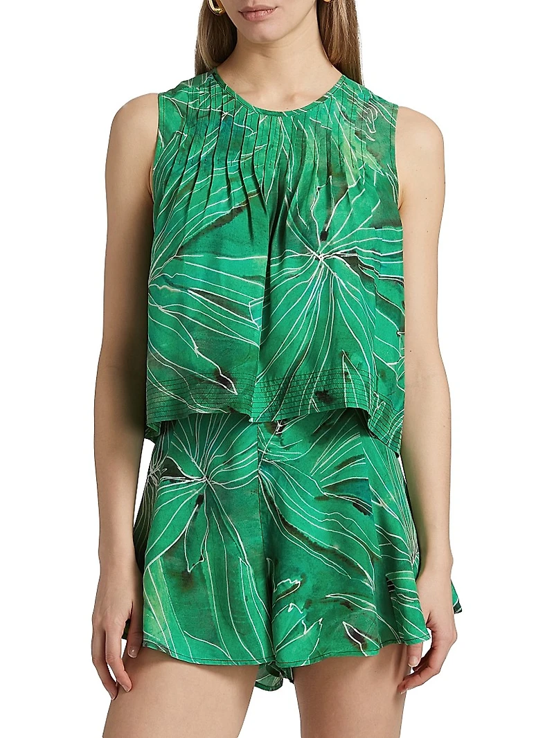 Letta Botanical Print Sleeveless Top