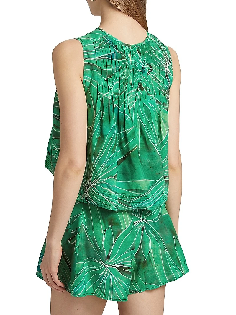 Letta Botanical Print Sleeveless Top