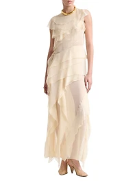 Gigi Ruffled Silk Maxi Dress