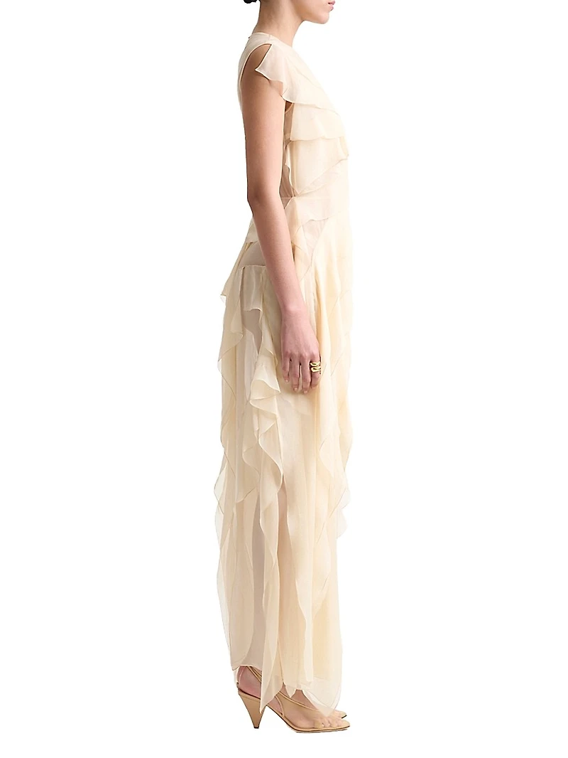 Gigi Ruffled Silk Maxi Dress