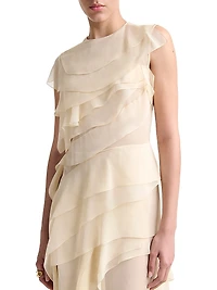Gigi Ruffled Silk Maxi Dress
