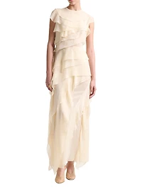 Gigi Ruffled Silk Maxi Dress