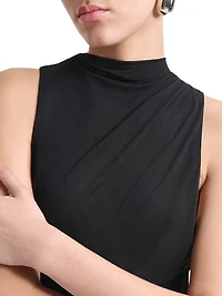 Alicka Sheer-Skirt Sleeveless Maxi Dress