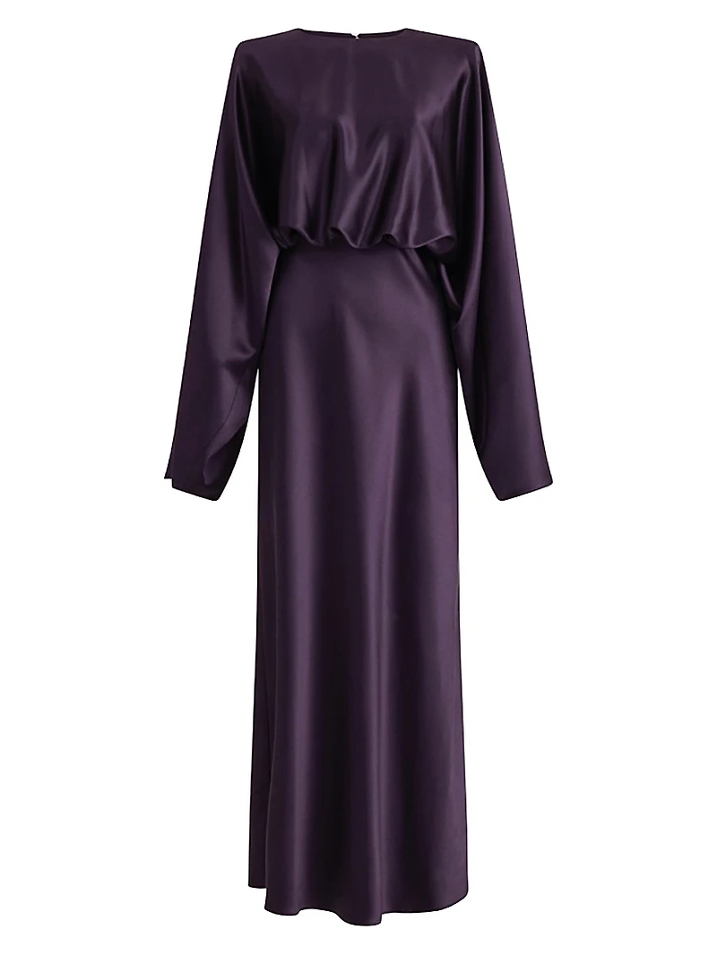 Evinka Silk Bell-Sleeve Maxi Dress
