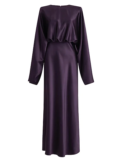Evinka Silk Bell-Sleeve Maxi Dress