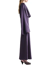 Evinka Silk Bell-Sleeve Maxi Dress