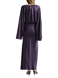 Evinka Silk Bell-Sleeve Maxi Dress