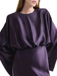 Evinka Silk Bell-Sleeve Maxi Dress