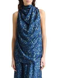 Sleary Tortoise Printed Silk Top