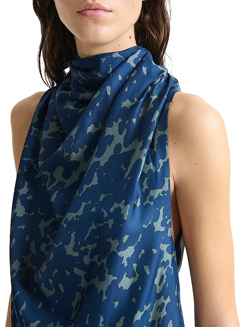 Sleary Tortoise Printed Silk Top