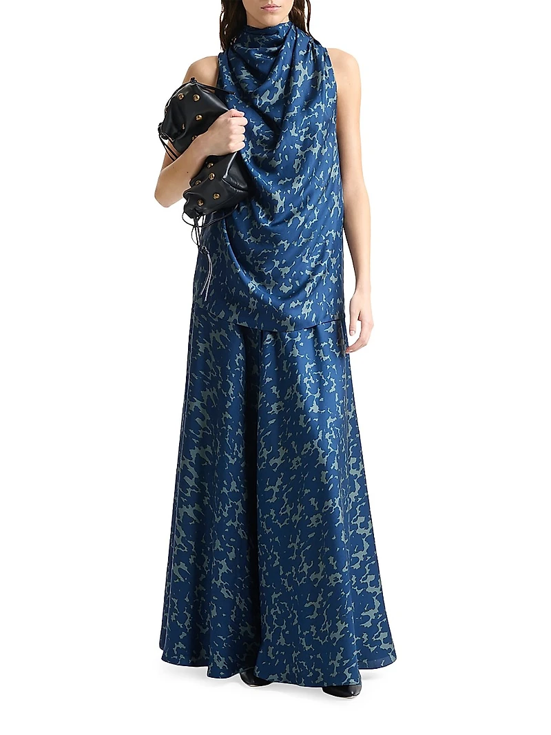 Sleary Tortoise Printed Silk Top