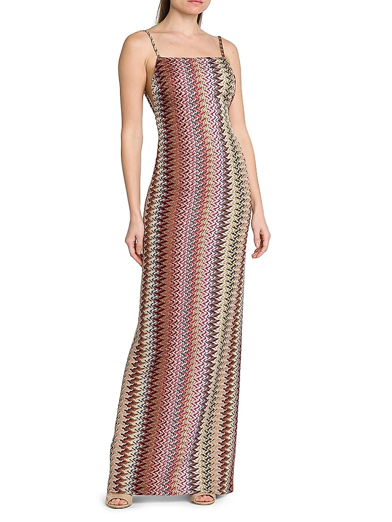 Chevron Raschel Maxi Dress