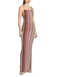 Chevron Raschel Maxi Dress
