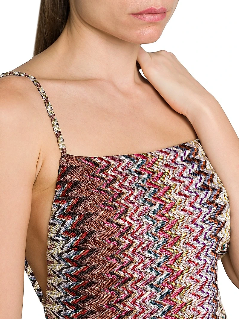 Chevron Raschel Maxi Dress