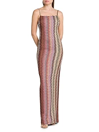 Chevron Raschel Maxi Dress