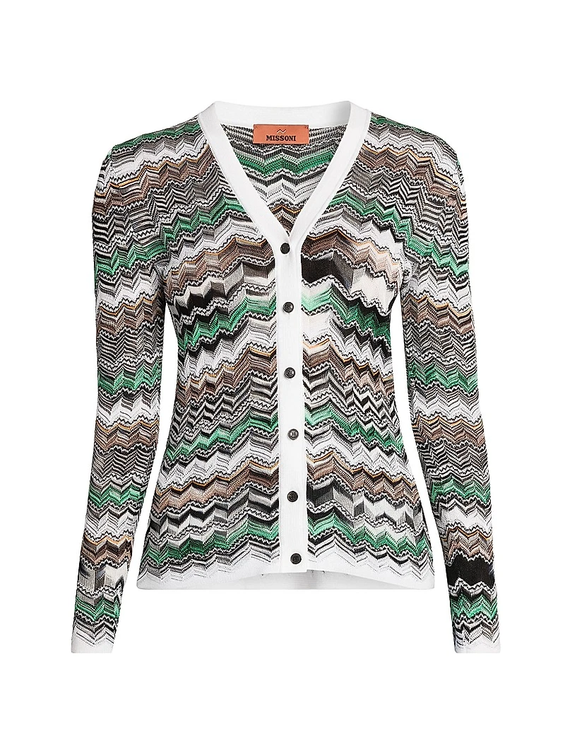 Slim-Fit Chevron Cardigan