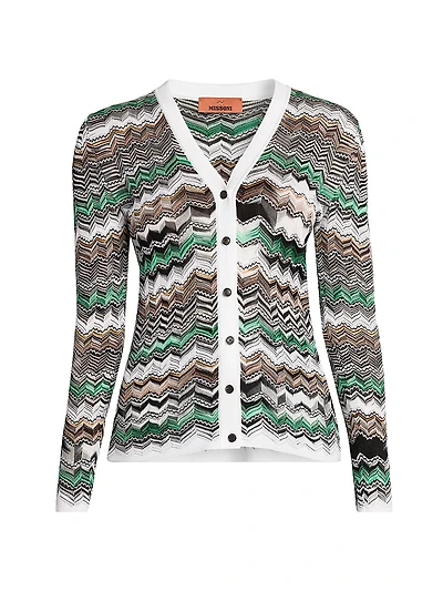 Slim-Fit Chevron Cardigan