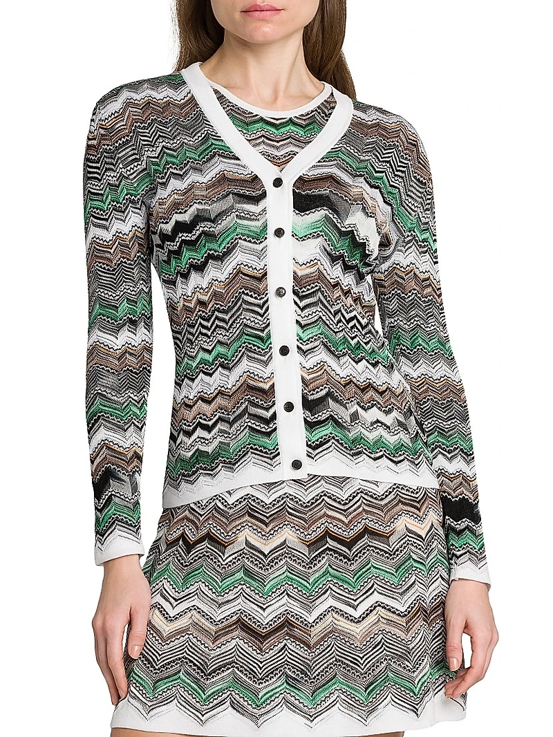Slim-Fit Chevron Cardigan