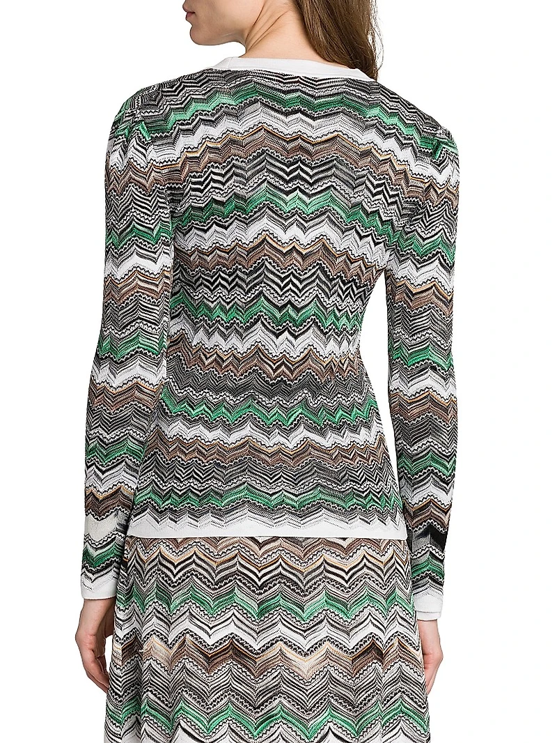 Slim-Fit Chevron Cardigan