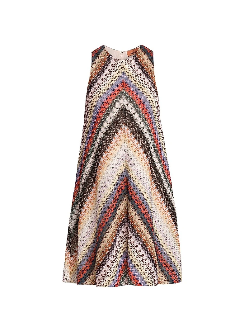 Chevron Sleeveless A-Line Minidress