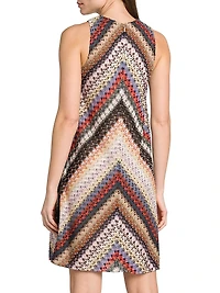 Chevron Sleeveless A-Line Minidress