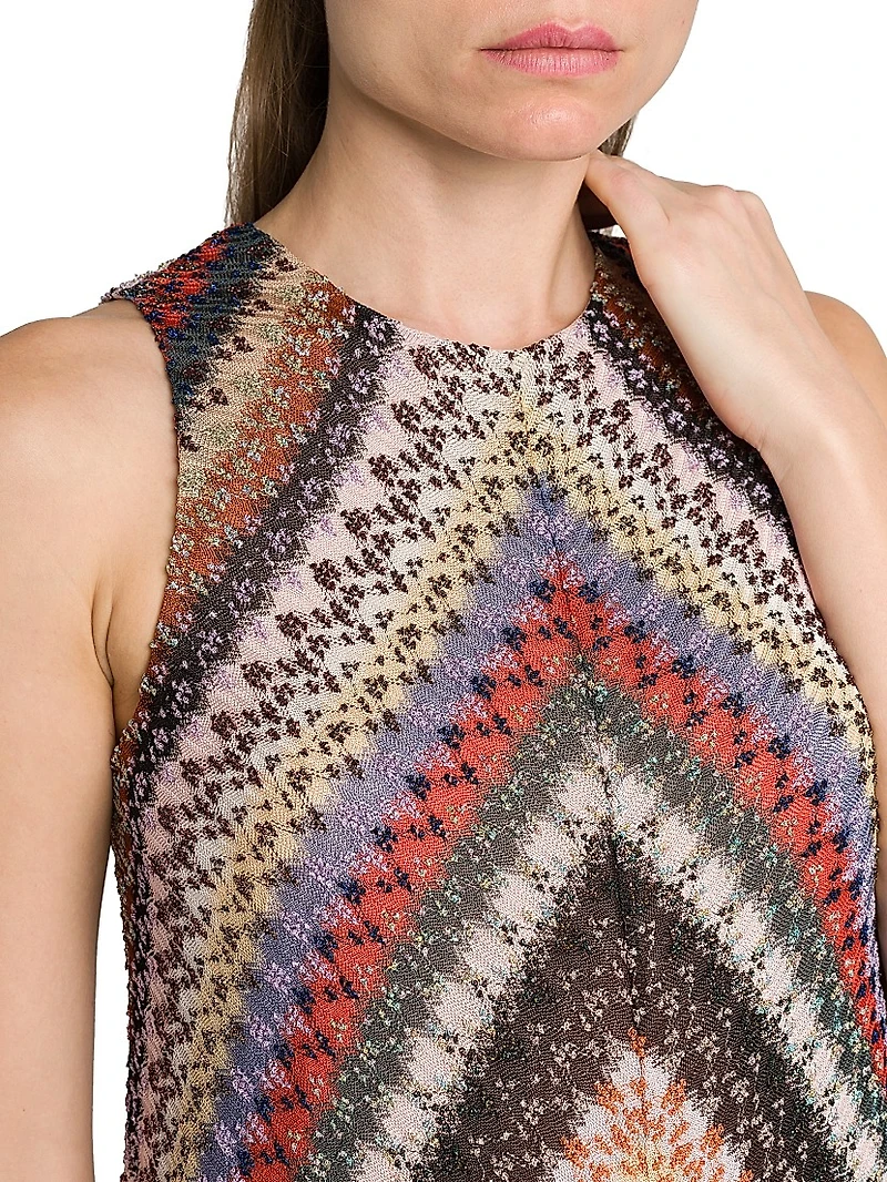 Chevron Sleeveless A-Line Minidress