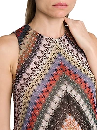 Chevron Sleeveless A-Line Minidress